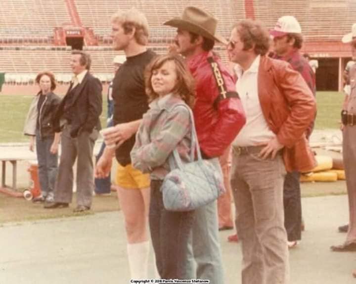 Smokey and the Bandit 2 movie behind the scenes pic with Burt Reynolds and Jerry Reed.