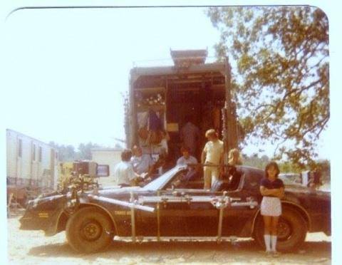 Smokey and the Bandit movie behind the scenes pic with the Trans Am.