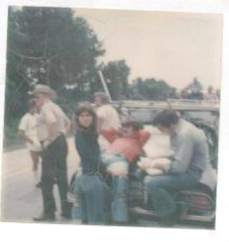 Smokey and the Bandit movie behind the scenes - Polaroid photo of Burt Reynolds and Sally Field.