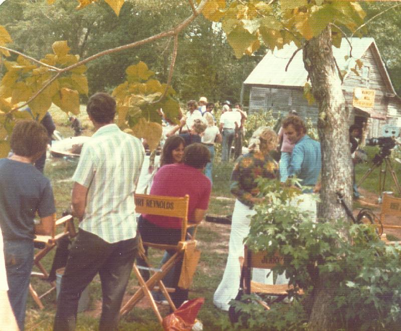 Smokey and the Bandit movie behind the scenes - The cast and crew hanging out.