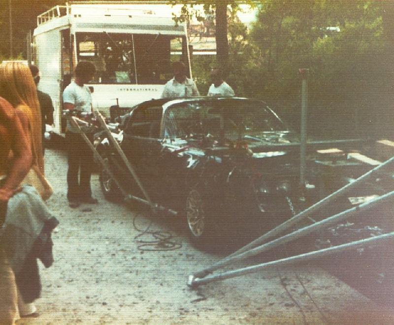 Smokey and the Bandit movie behind the scenes pic with the Trans Am.