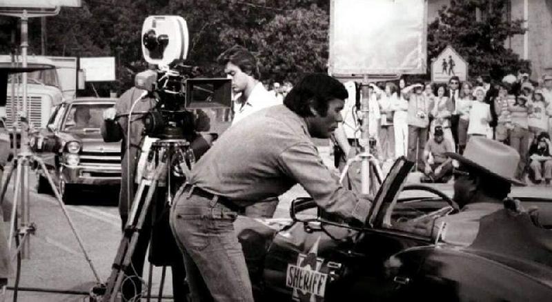 Smokey and the Bandit movie behind the scenes - Hal Needham with Jackie Gleason.