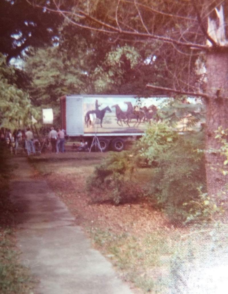 Smokey and the Bandit movie behind the scenes - Where the Trans Am drives off of the trailer at the beginning of the movie.