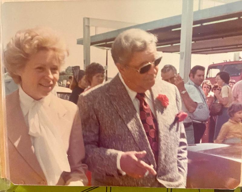 Smokey and the Bandit movie behind the scenes - Jackie Gleason and wife Marilyn Gleason.