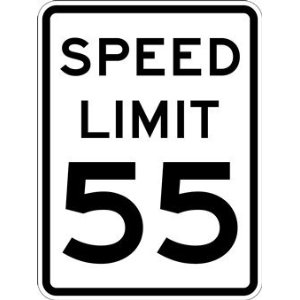 55 MPH sign
