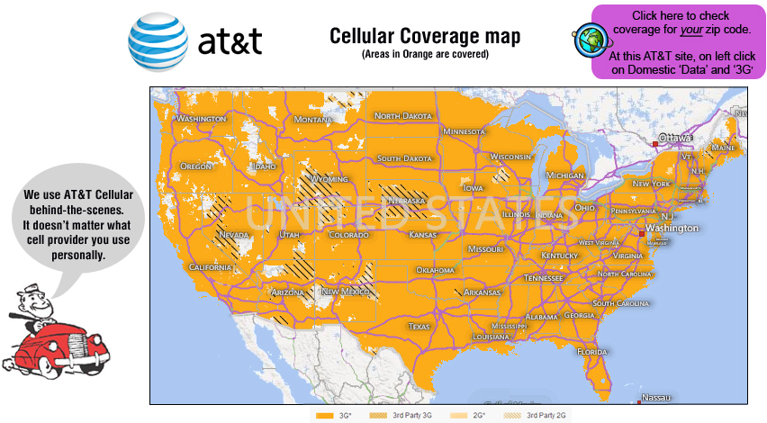 AT&T cell map coverage
